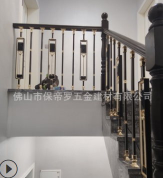 楼梯室内铝艺栏杆楼梯扶手护栏厂家 佛山 安装测量楼梯图1