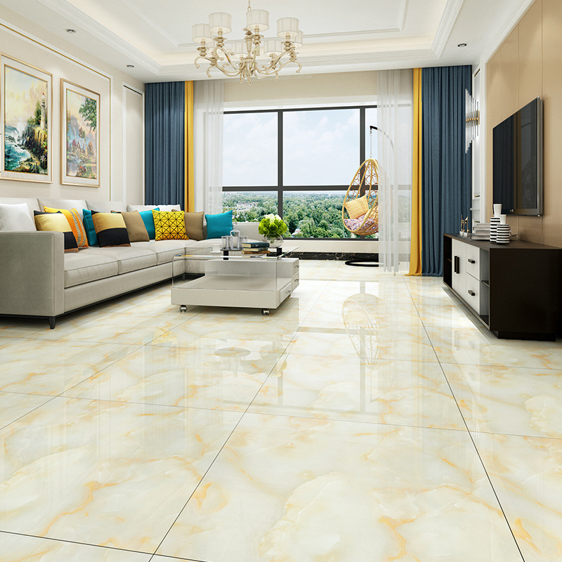 佛山黄色通体大理石瓷砖地砖800x800 客厅卧室现代中式防滑地板砖