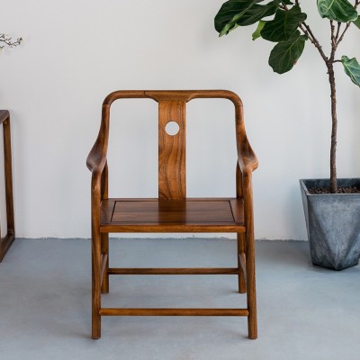 新中式实木椅子胡桃木北欧椅家用客厅简约单人茶椅圈椅茶桌椅书椅图4
