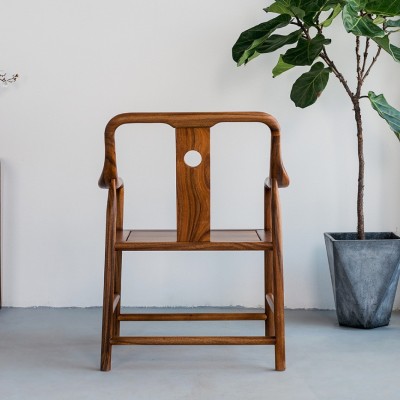 新中式实木椅子胡桃木北欧椅家用客厅简约单人茶椅圈椅茶桌椅书椅图3