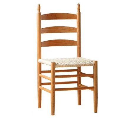 中古实木椅包邮复古法式餐桌椅Vintage家用靠背绳编夏克椅装饰椅