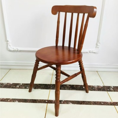 免邮实木椅复古法式咖啡甜品奶茶店靠背椅家用中古美式温莎餐桌椅图2