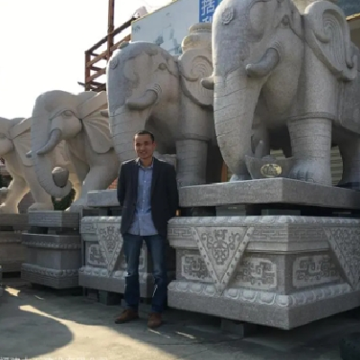 户外青石石雕大象 惠安石雕大象实力厂家 实地拍摄