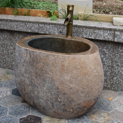 石头洗手盆拖把池户外阳台水槽落地式地拖盆复古拖布池庭院墩布池