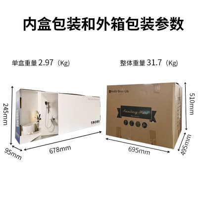 正霸特价太空铝方形无顶喷简易分体式花洒套装增压工程款暗装淋浴图2