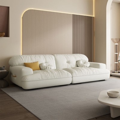 免洗科技布沙发奶油风云朵小户型客厅布艺沙发极简直排沙发组合