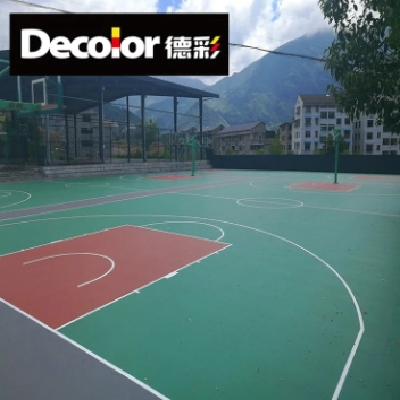 PVC篮球场室外地胶5.0宝石纹德彩排气防潮底层抗紫外线