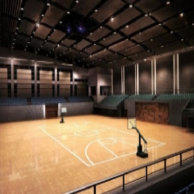 NBA体育篮球场木地板 CBA双层龙骨球场运动地板 校园篮球地板