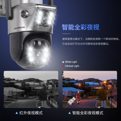 V380双画面太阳能摄像头户外抢球联动监控360度WiFi家用监控摄像图4