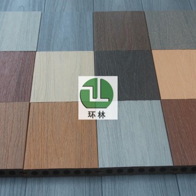 工厂订制二代共挤木塑圆孔实心地板户外室外地板塑木空心木塑地板