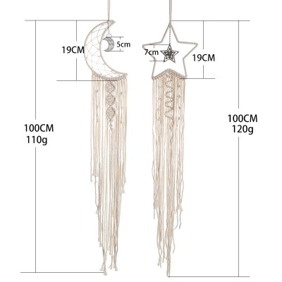 跨境爆款棉线编织挂件星月亮捕梦网挂件 创意家居墙面装饰礼物图5