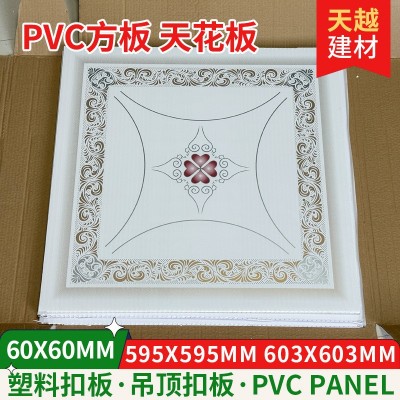 塑料PVC方板 60*60工程拆迁外贸厕卫panel天花板方块集成吊顶扣板