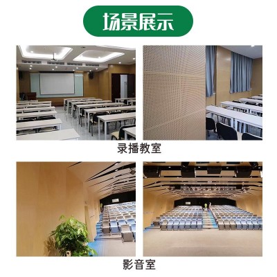 定制穿孔木质吸音板体育馆报告厅学校礼堂玻镁A级防火陶铝吸声板图3