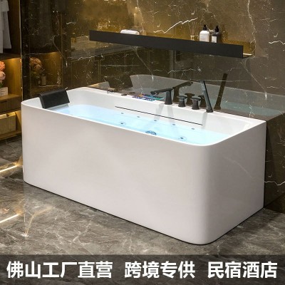 亚克力浴缸日式智能冲浪按摩恒温加热方形家用酒店浴缸1.2-1.8m